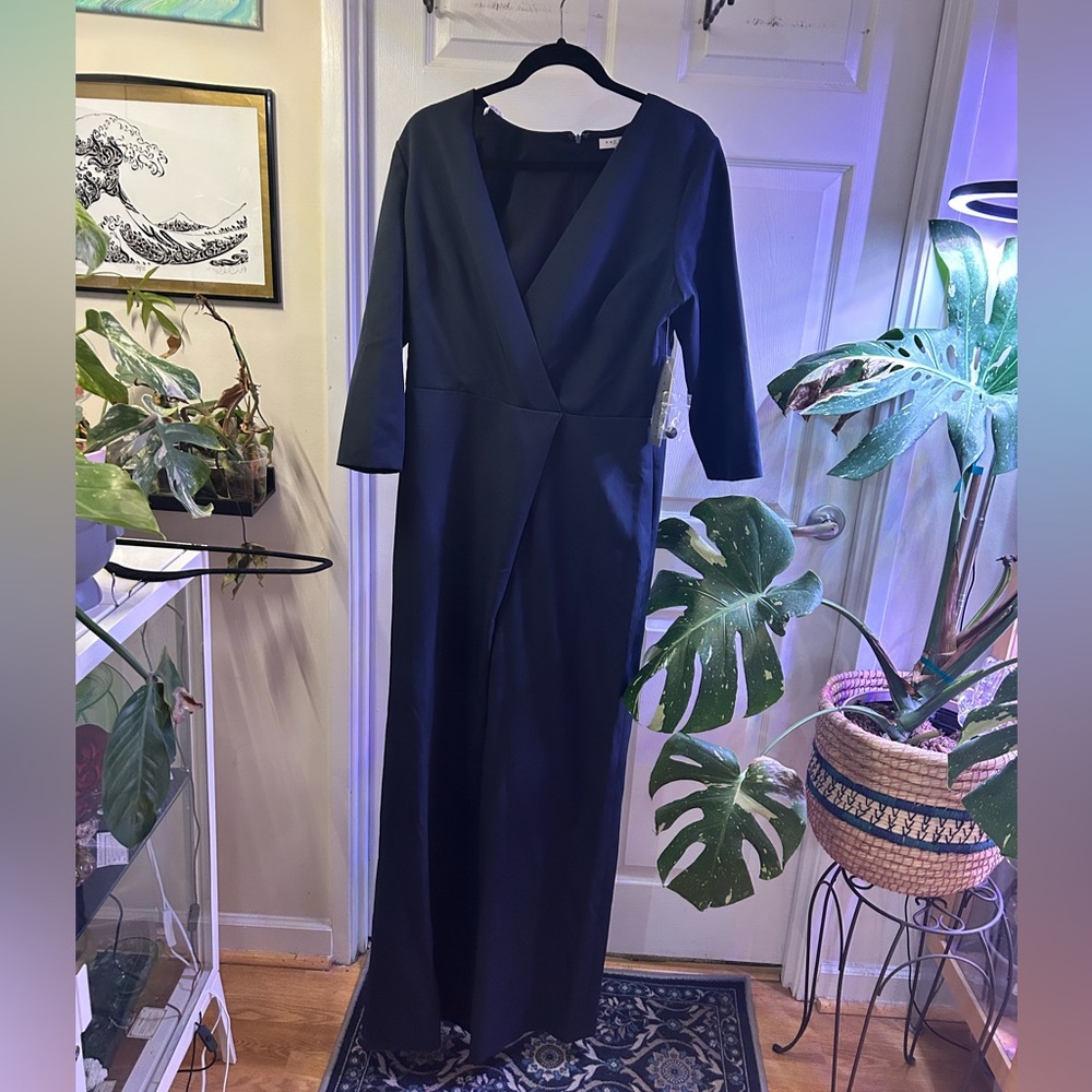 Kay Unger Blue Wide Leg Jumpsuit